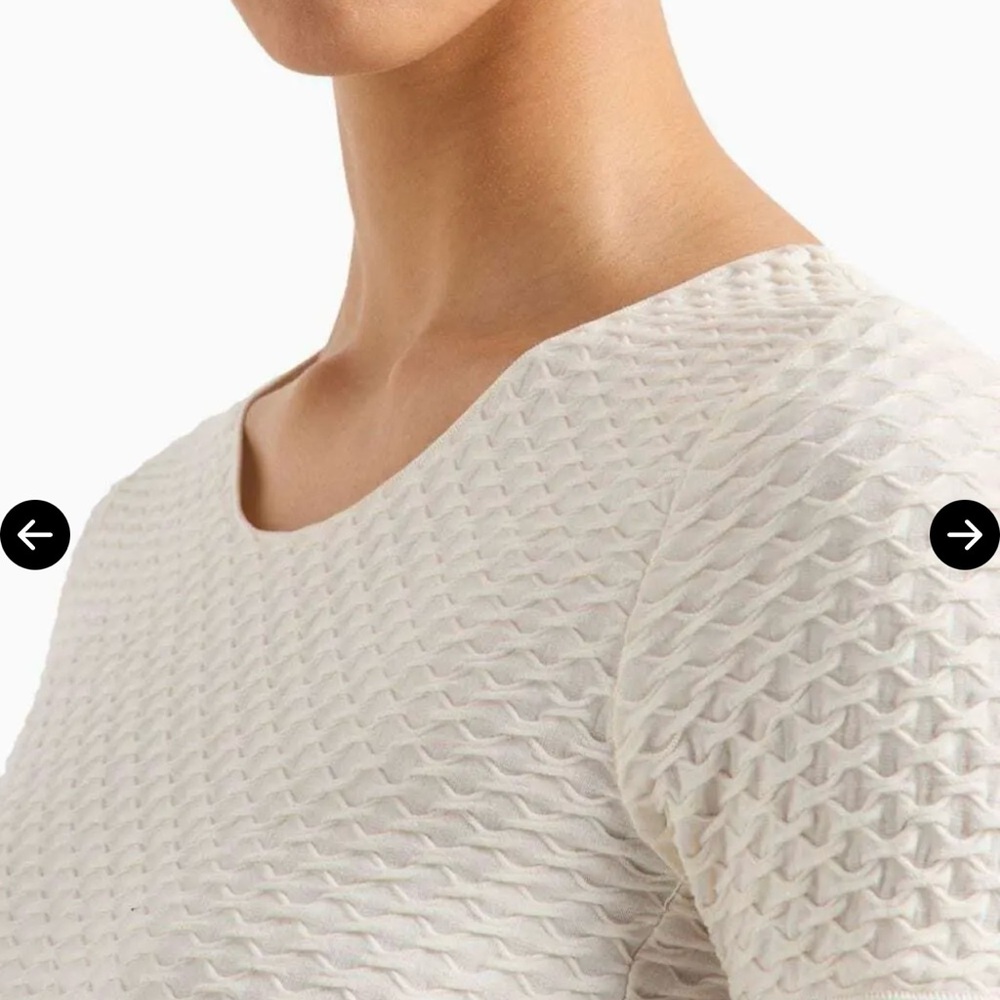 Emporio Armani Textured Cream Top